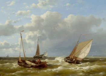 Strandansicht mit Fischern